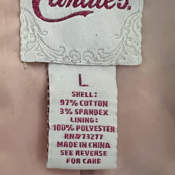 Candie’s Juniors Abstract Floral Line 3/4 Sleeve Cropped Blazer Sz: L - Picture 4 of 10